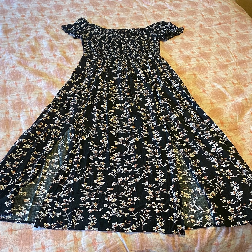 Floral Black Kids Dress